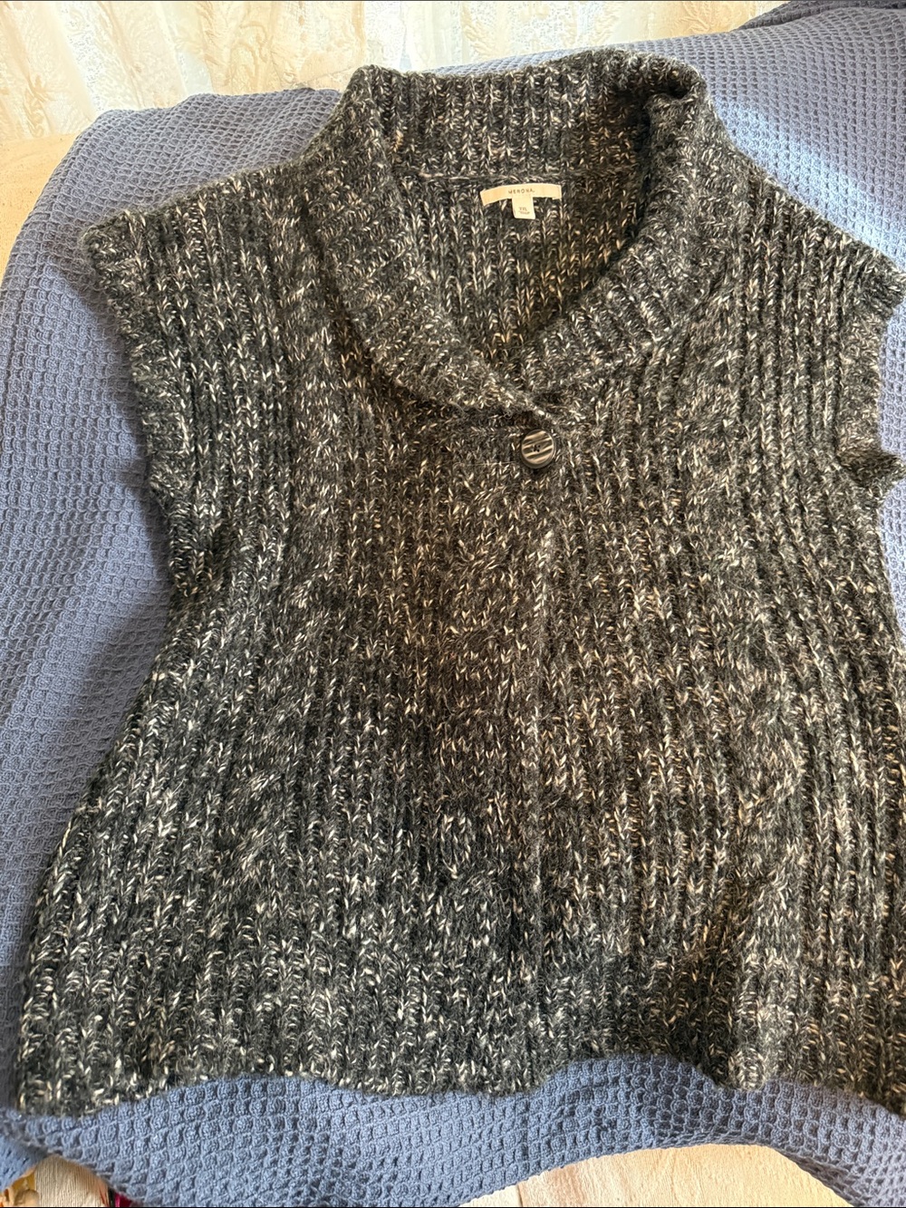 Merona Charcoal Marled Cowl Neck Sleeveless Sweater